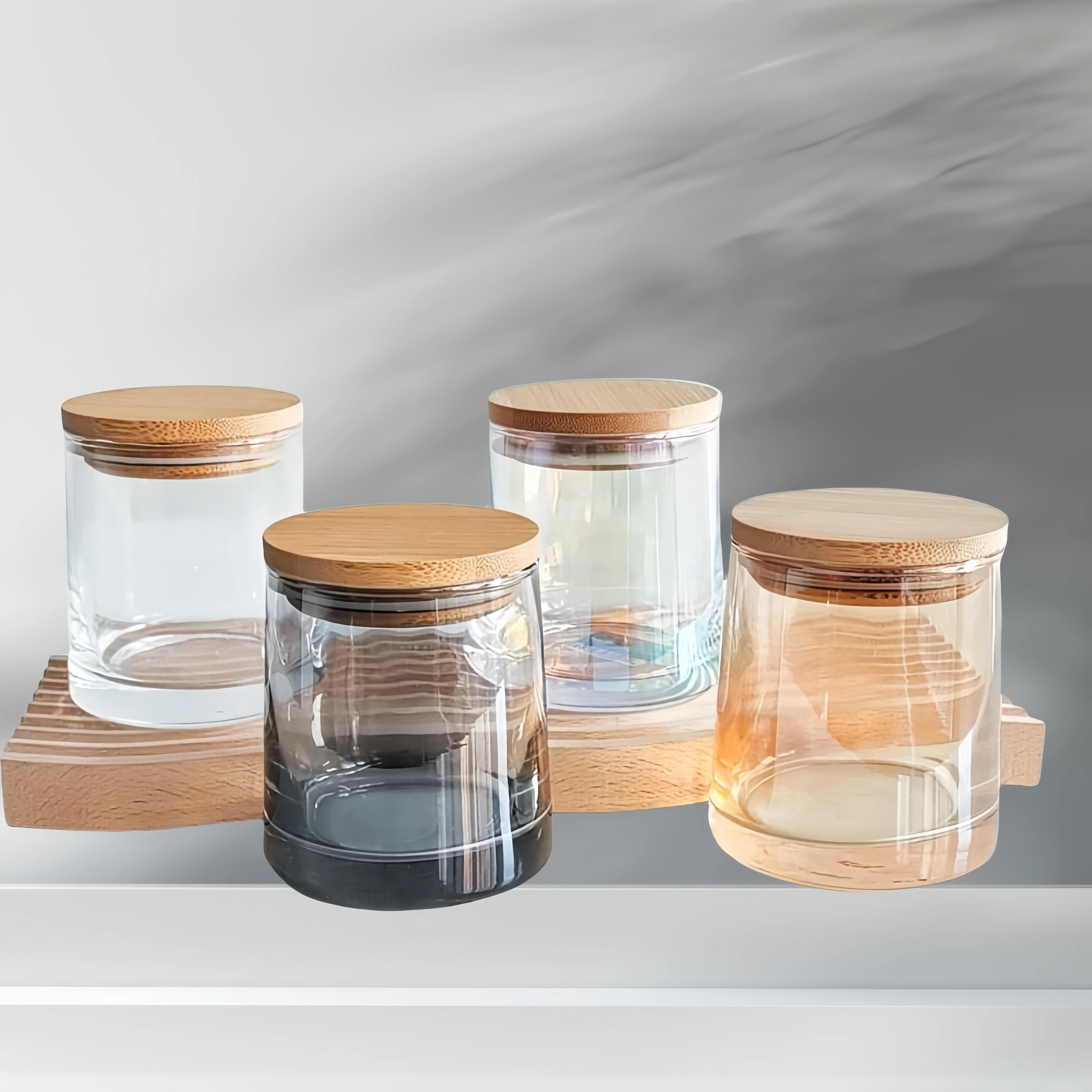 Wholesale Custom Multicolor Latest Luxury Multipurpose Unique Style Glass Candle Jar Without Lid