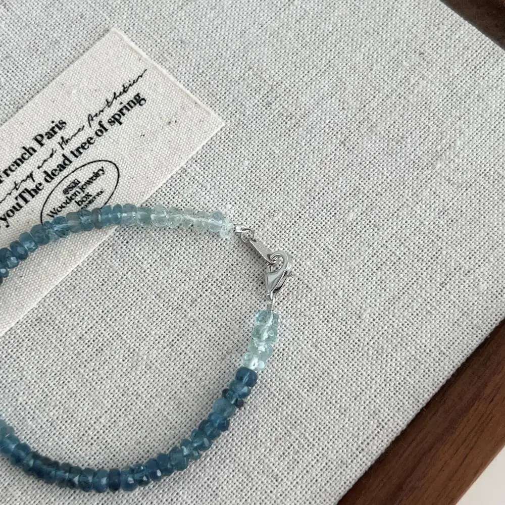 KAKODIY natural gradient sapphire beads 925 sterling silver jewelry bead bracelet detail 7