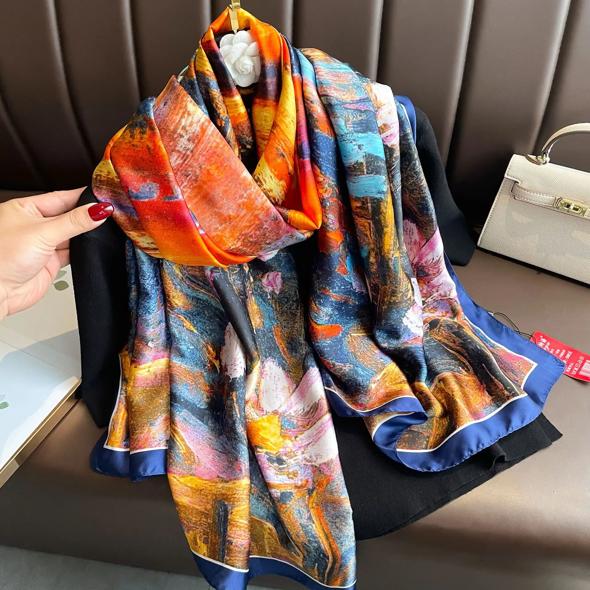 Vintage Silk Scarf Size L - Vito Vintage