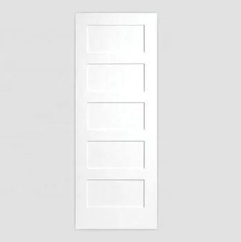 2022 new design 5 panel shaker style wooden interior door white contemporary