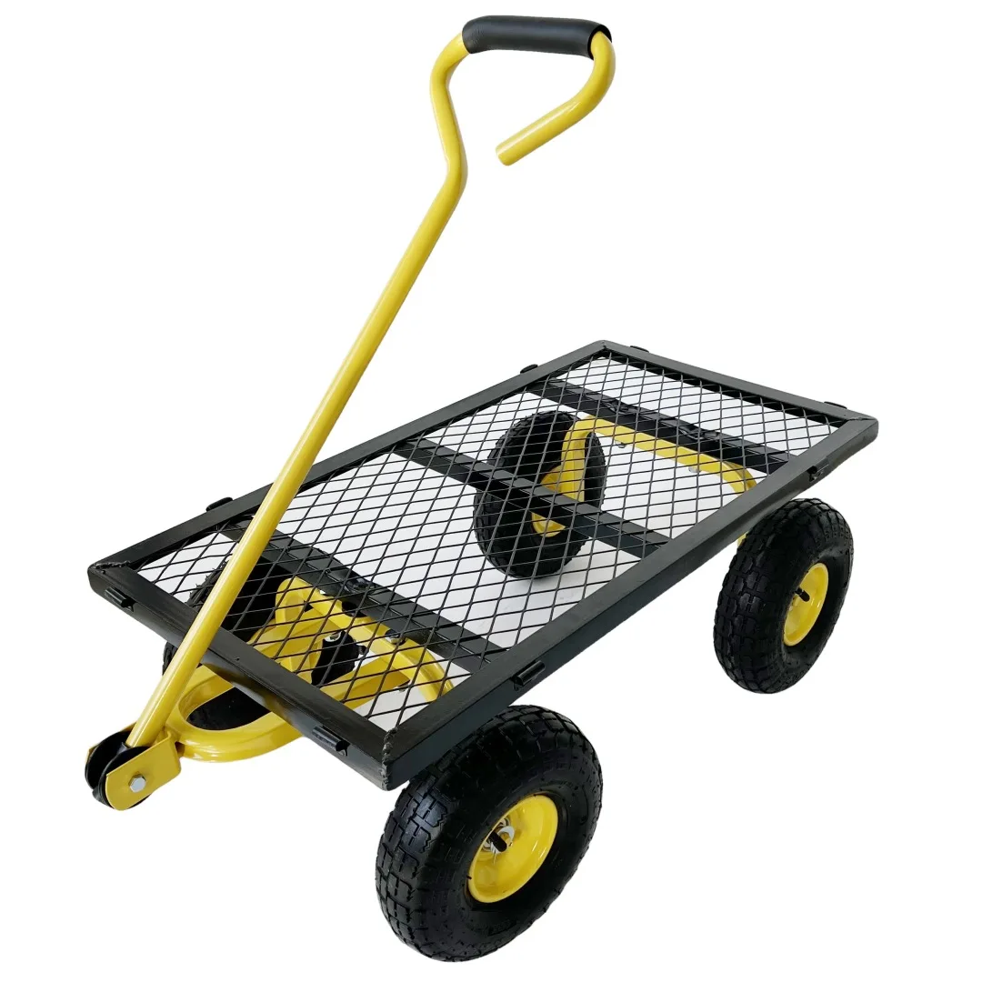 Collapsible Outdoor Utility Wagon With Folding Table And Drink Holders