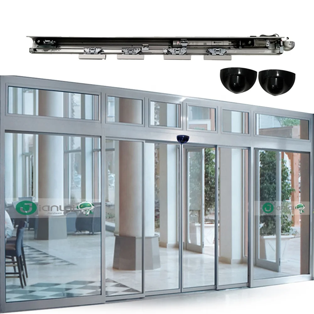 Sliding Sensor Door Operator Kit System Machine Closer Doortec Automatic Door Glass Max SPIDER Motor Leaf Time Adjustable Double
