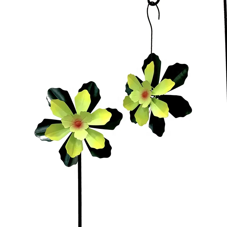  Green Metal Art Set Wind Spinner Hanging Kinetic Wind Spinner for Outside