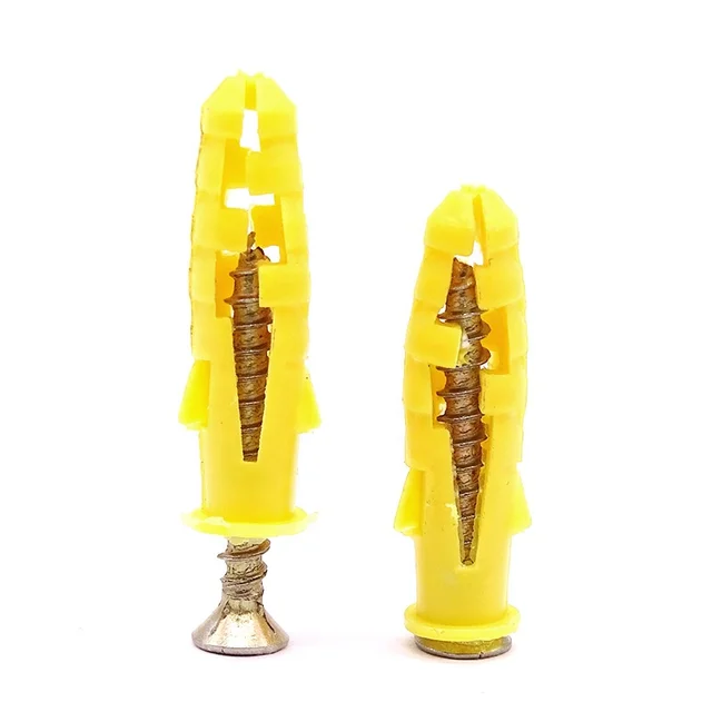30-120mm Plastic expansion Hot Sale nylon Plastic High Quality Small Yellow Croaker Expansion Screw Plastic Wall Plugs