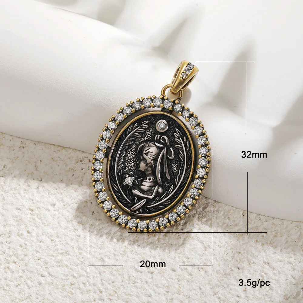 B4633 로마 빈티지 코인 참 지르콘 파베 개성있는 모양 참 펜던트 (쥬얼리 제작용)| Alibaba.com