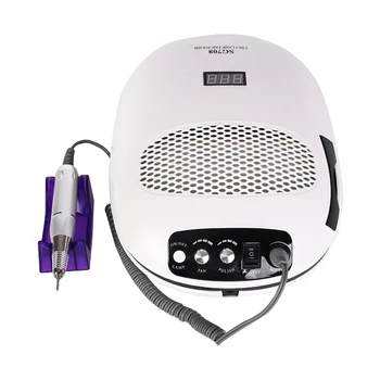 Electric 140W UV LED Nail Lamp Manicure Machine 3 in 1Multifunction  2 Fan Nail Dust Vacuum Cleaner Electric Nail Polisher