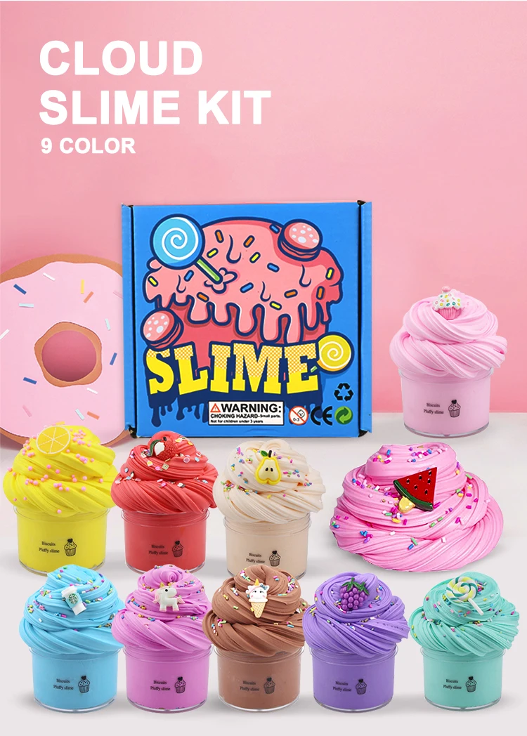 Ice Cream Playdough Slime Unicorn Toys Set Non-toxic Glue Supplies ...