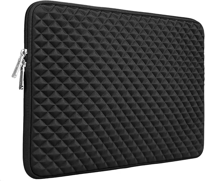 Laptop Sleeve Diamond Foam Shock Resistant Padded Case Fluffy Lining Protective Carrying Bag for 14