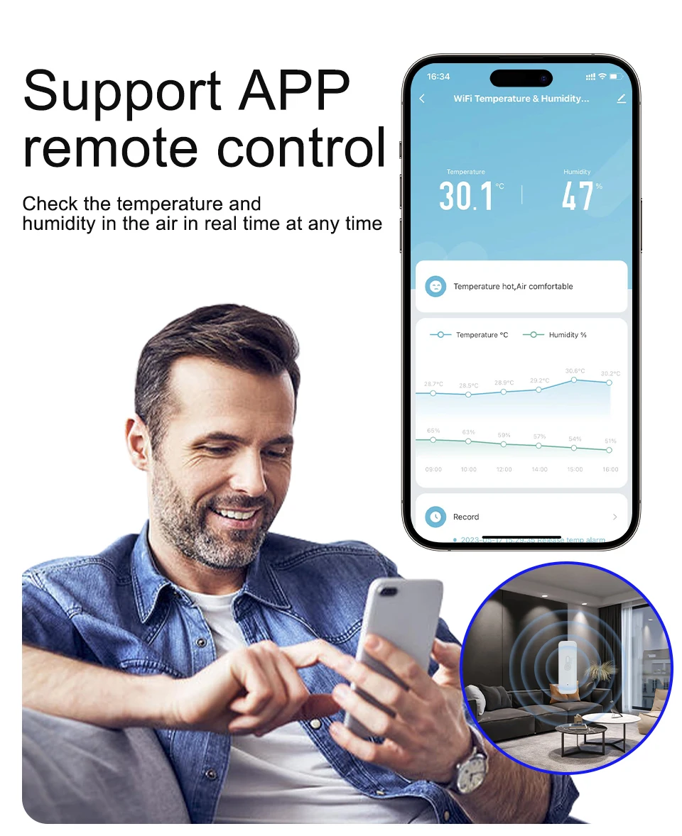 Home Smart Temperature And Humidity Sensor Wifi Zigbee Tuya Smartlife