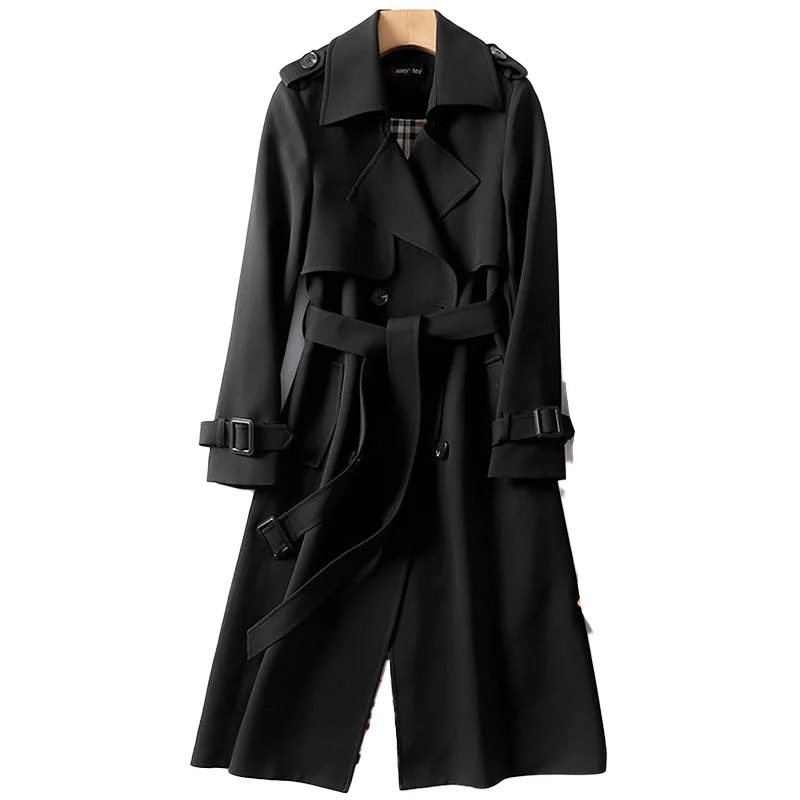 2025 Elegant Light Fashion Korean Style Mid-Length Trench