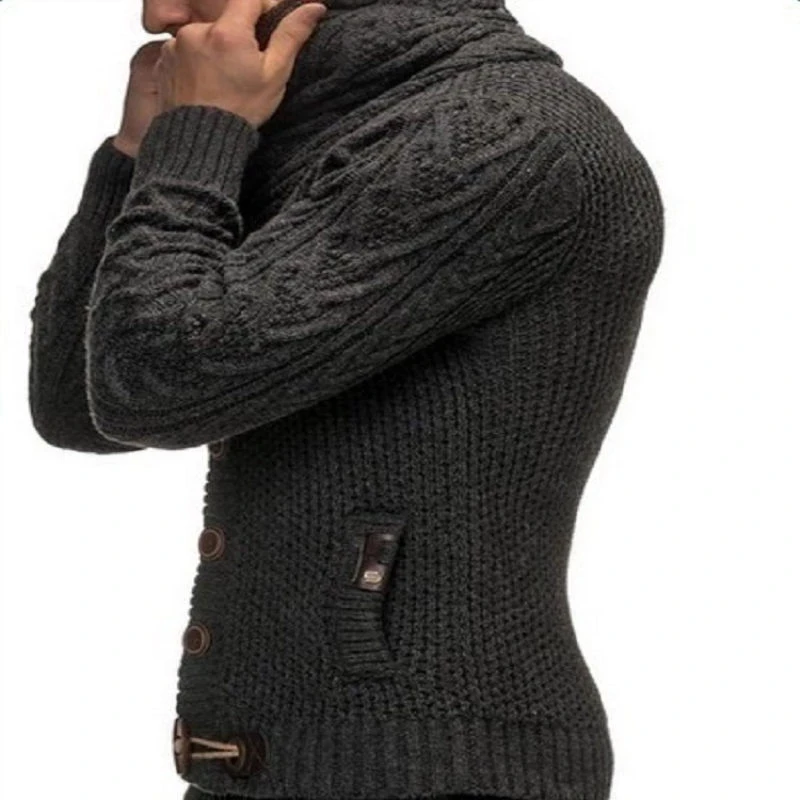 Modelli autunno e inverno Cardigan a collo alto maglione da uomo Nuovo uomo più velluto spesso cappotto bianco personalità retrò