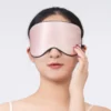 Masque de sommeil en soie rose