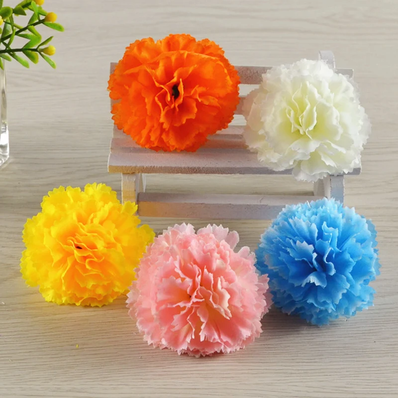 Wholesale Artificial Carnation Flower Heads Silk Flower Head Carnation