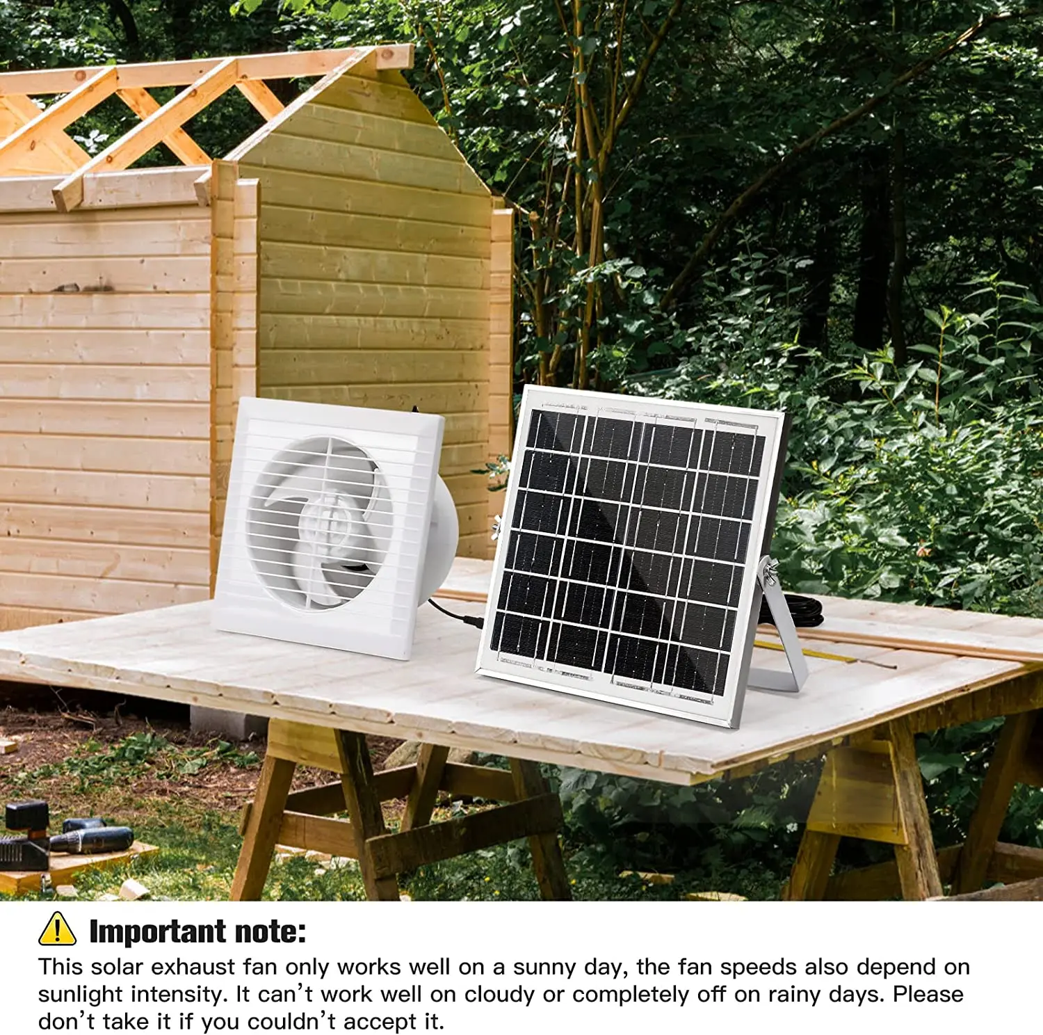 Hole Smoke Exhaust Fan, Solar, DC12V, Wall - detail 6