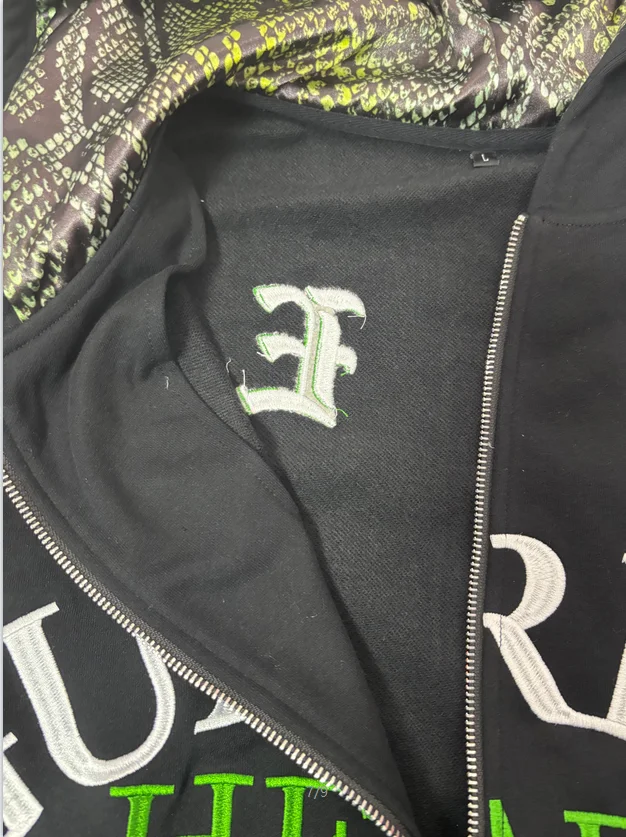 Custom Winter Heavyweight Applique Patch Vintage Stone Washed Distressed Tech Fleece 3D Embroidery Rhinestone Eco-Friendly supplier