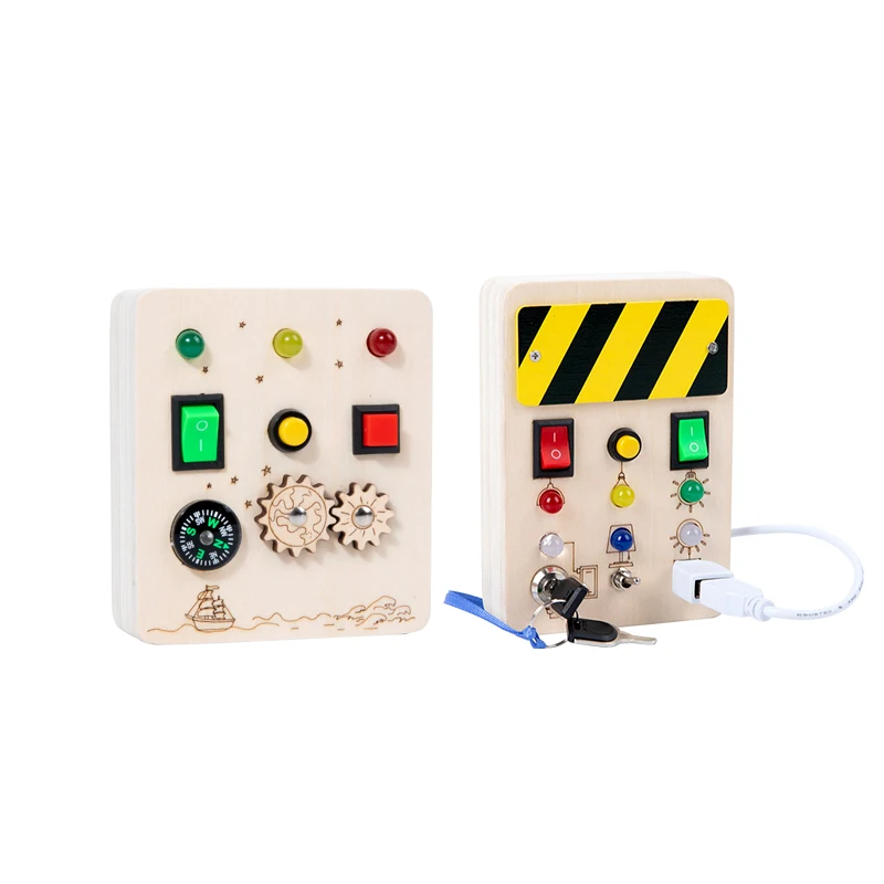 Wysokiej jakości zabawki edukacyjne dla dzieci elektroniczne diody LED wczesne fizyczne drewniane zabawki montessori dla maluchów