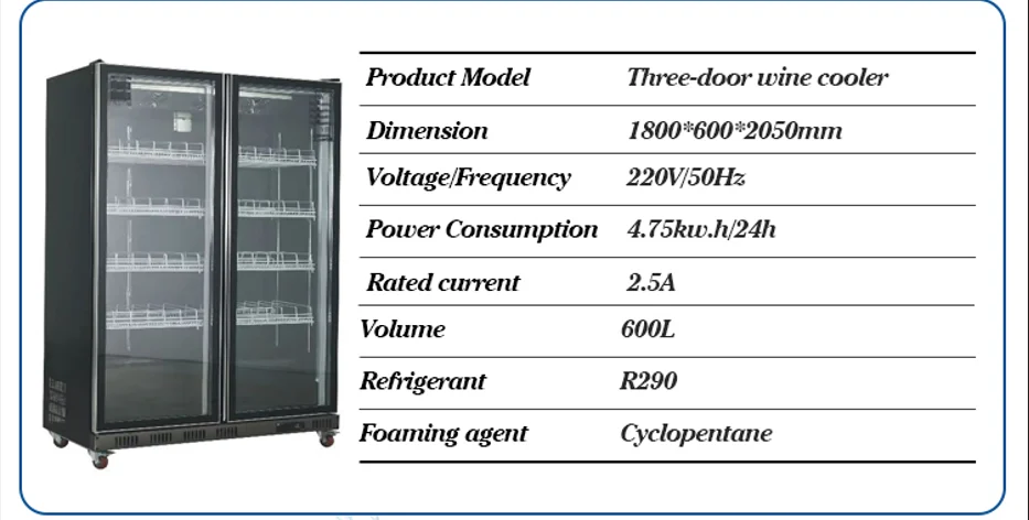 Open Vertical Display Refrigerator, 220 V, Glass - detail 4