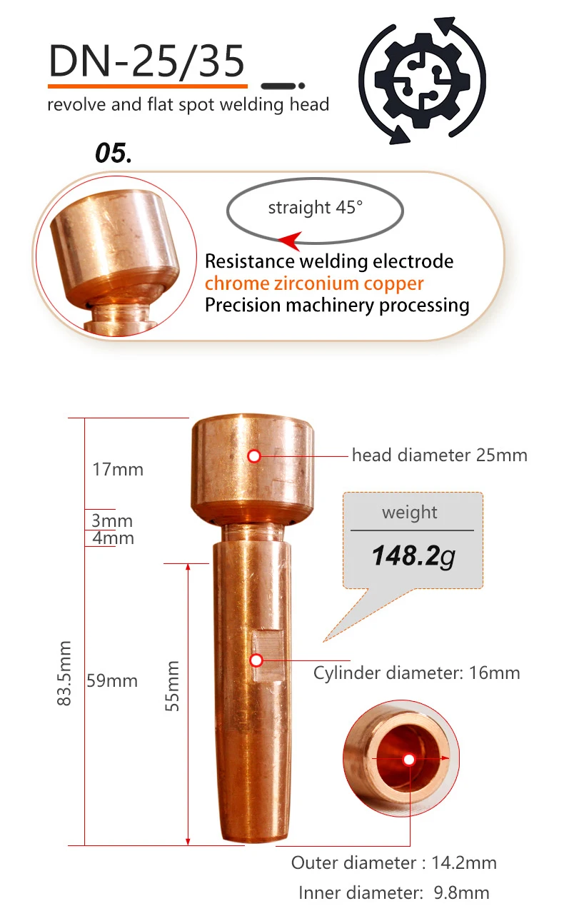 Nut Welding Tip For Pedal Welder Spot Welding Consumables Weld Machine