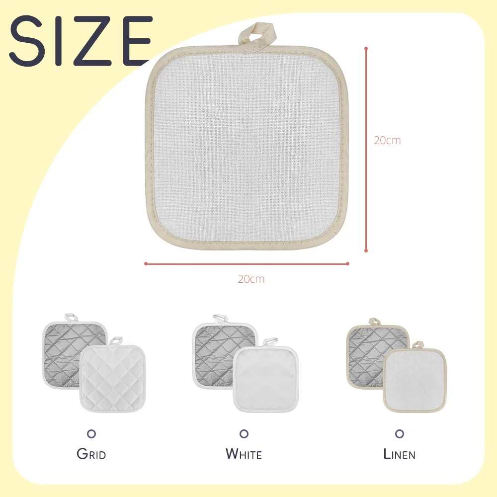 Prosub 8 Inch Linen Sublimation Pot Holder Blank Customized Logo Printing Kitchen Cookware