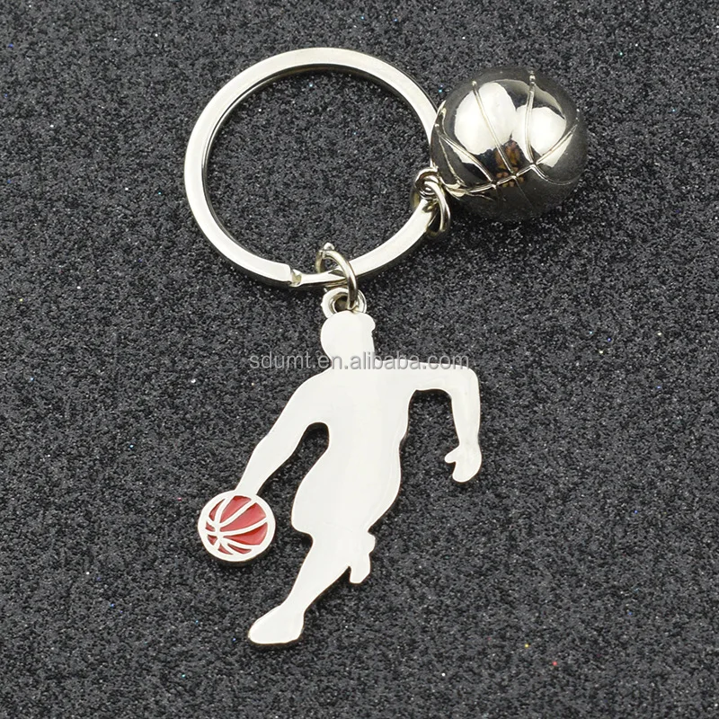 Basketball Game Sport Promotion Gift Metal Keyring Custom Key Chain