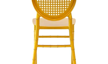 New Design Grid Back Stacking Gold Resin Wedding Event Chairs for Sale