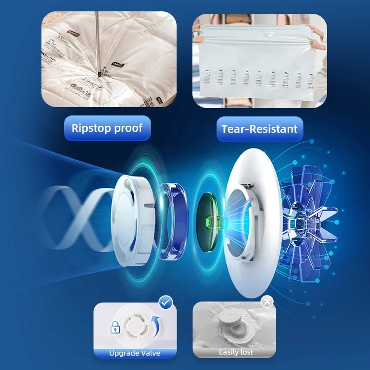 TAILI Flat Jumbo Extra Large Vacuum Plastic Zipper Sealer Compressed Storage Bags Comforter Space Saver Bags