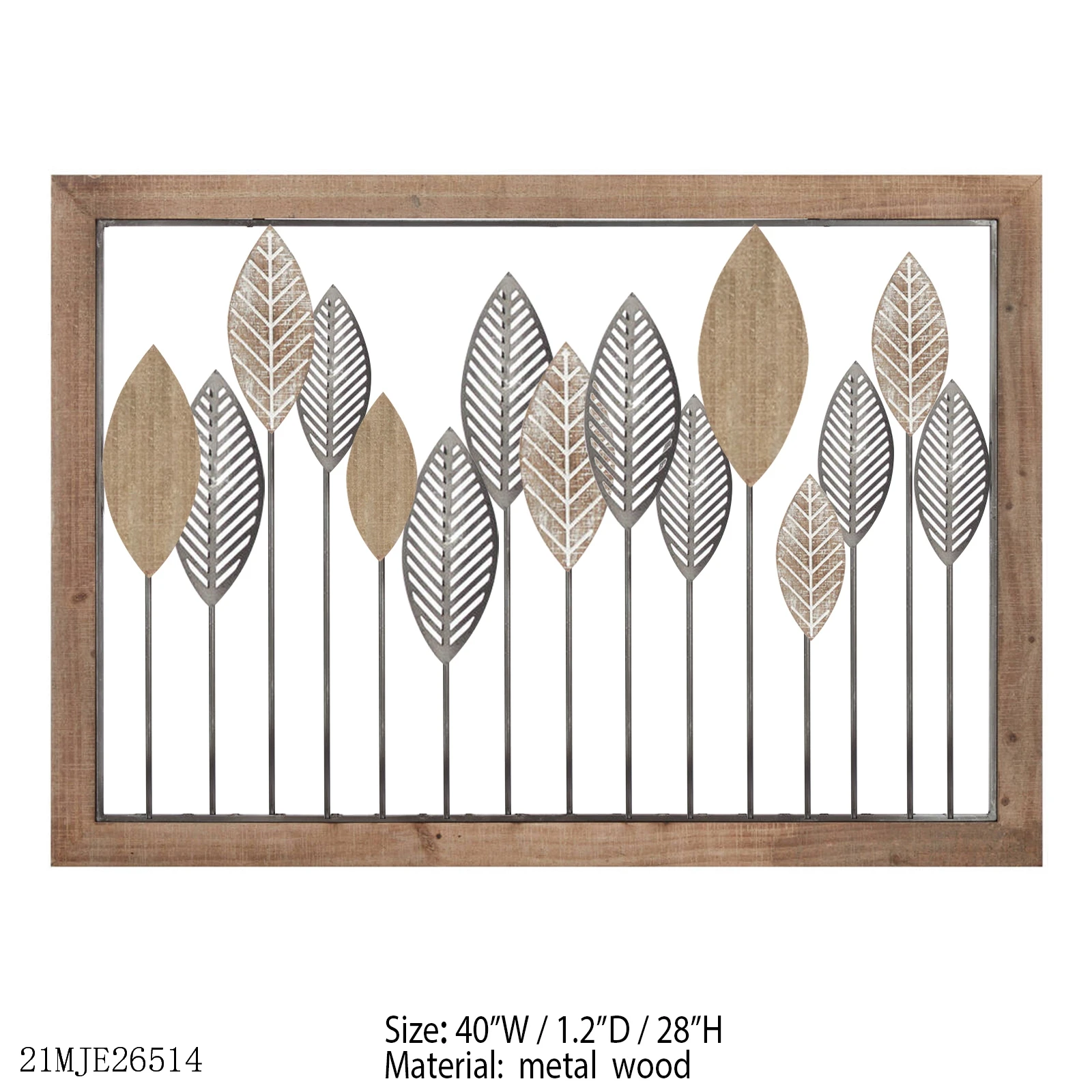 Light Luxury Garden Decoration Metal Rectangular Golden Ginkgo Biloba