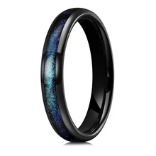 China Supplier 4mm Width Tungsten Carbide Galaxy Womens Rings Tungsten Wedding Ring Black Tungsten Jewelry for Women