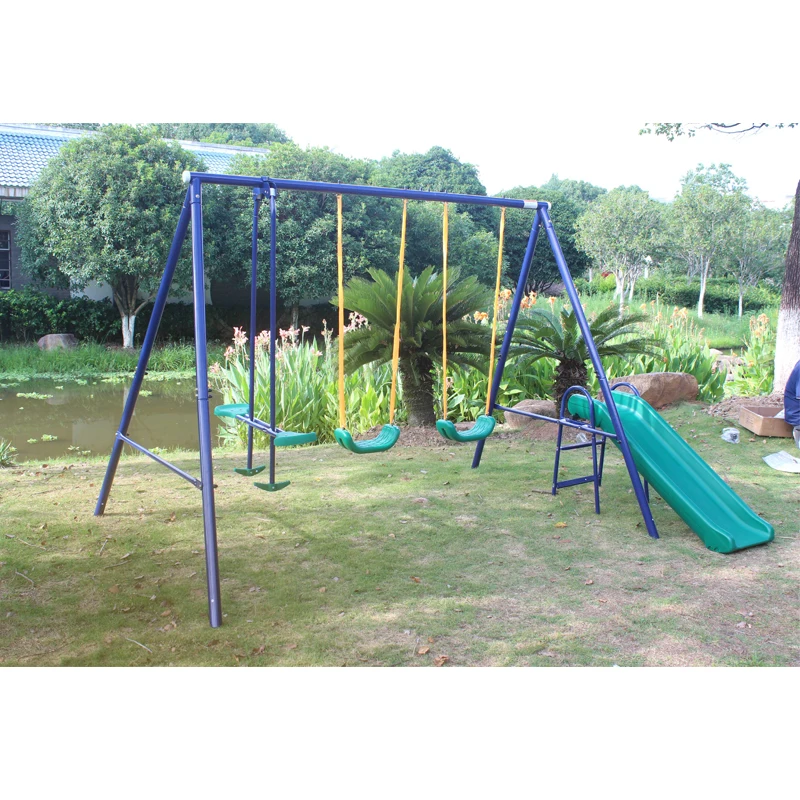 Metal Frame See-Saw Swing Set for Kids Safe Fun Play
