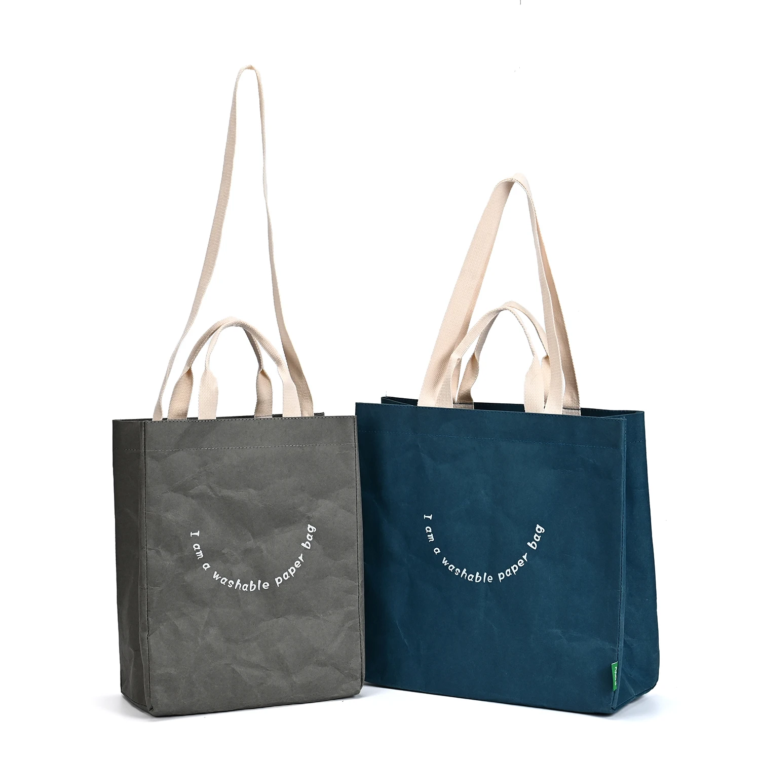 High Quality Best-Selling Custom Reusable Washable Kraft Paper Tote Case Protectors with Letter Pattern Type Shopping Bags manufacture