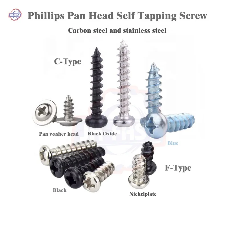 China Factory Custom SS304 Self-Tapping Screws Phillips Cross Hex Flange/Torx/pan/flat Head Stainless Steel Self Tapping Screws