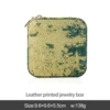green leather printed jewelry box
