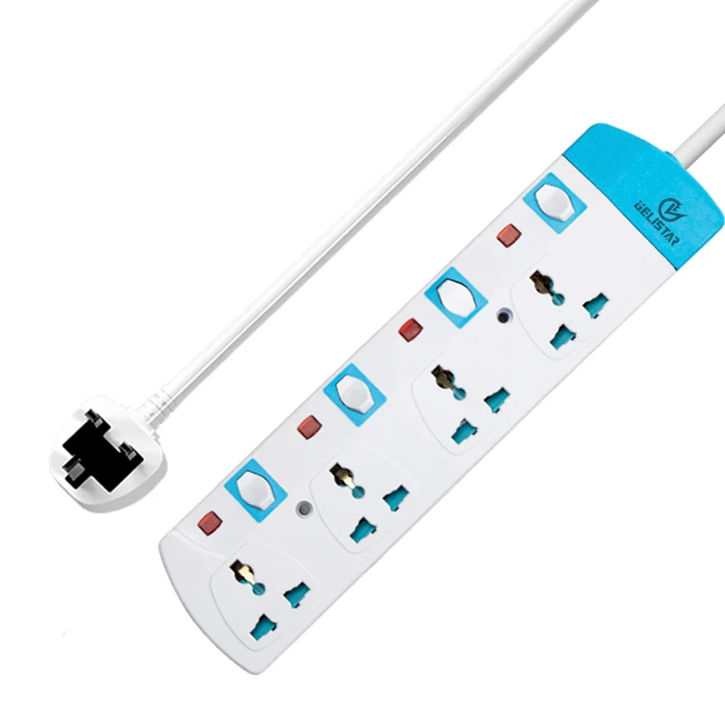 Multi plug extension lead 2 3 4 5 gang way uk secteur prise câble reel adaptateurs 