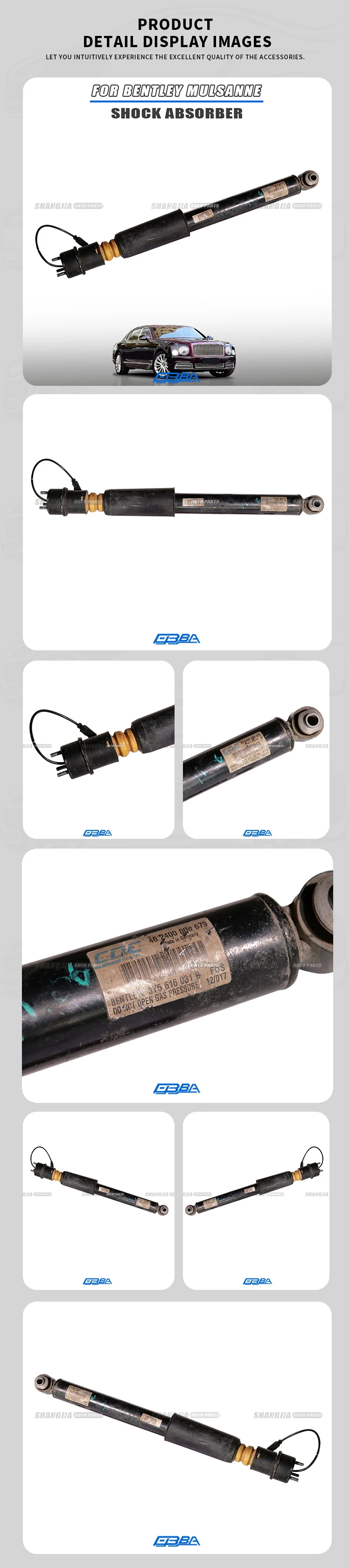 Hot Sale Aluminum Car Front Shock Absorber Suspension For Bentley Mulsanne 3Y5513028KJ Shock Absorbers factory