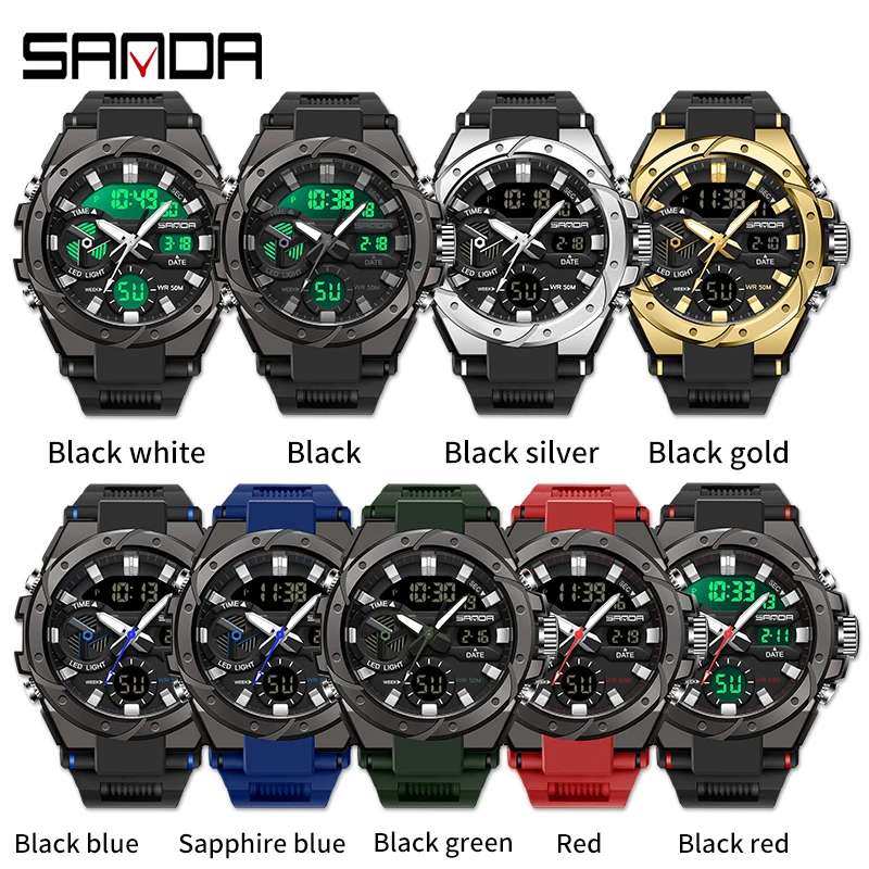 SANDA 3313 Men's Digital Watch - Fashion & Functionality