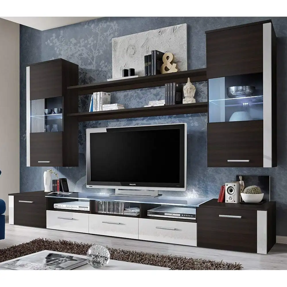 Factory Sell Modern Tv Unit 130cm Cabinet White TV Stand Matt and White High Gloss