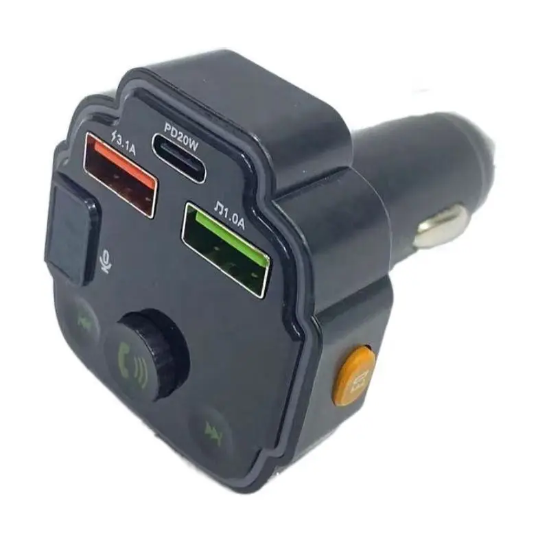 Fm Transmitter New Style Q8 Car Mp3 Player Fm Transmitter Usb Stereo Playback Tf Card Player BT Cat Kit Car Charger TYPE-C