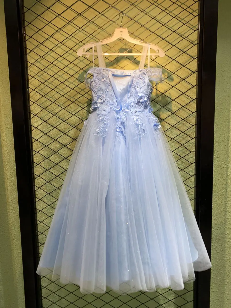 light blue fairy dress Light Blue Fairy Princess Illusion Neck Ball Gown Dress for Girls - Light Blue / 7-8 Years (140cm) main image 1