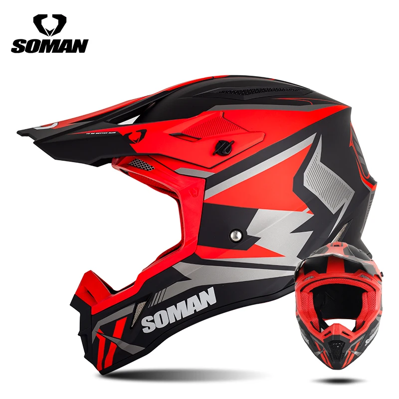 SOMAN Motocross Cascos Off Road ATV Motocicleta Casco MTB Downhill