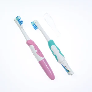Factory Sale Battery Operated Electric Toothbrush Trending Round Head Vibrating Adult Tooth Brush Oem Label