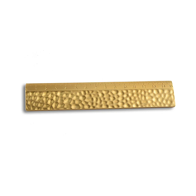 Retro Creative Design Gold Plated Straight Brass Ruler Letter Paper Weight
