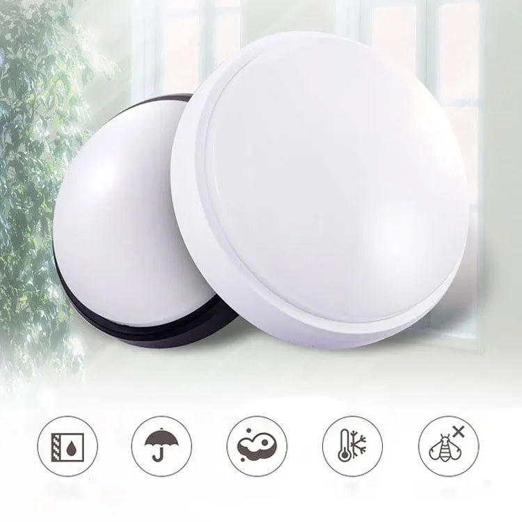 led outdoor waterproof plastic wall light garden balcony courtyard round oval creative ceiling light 12W 15W