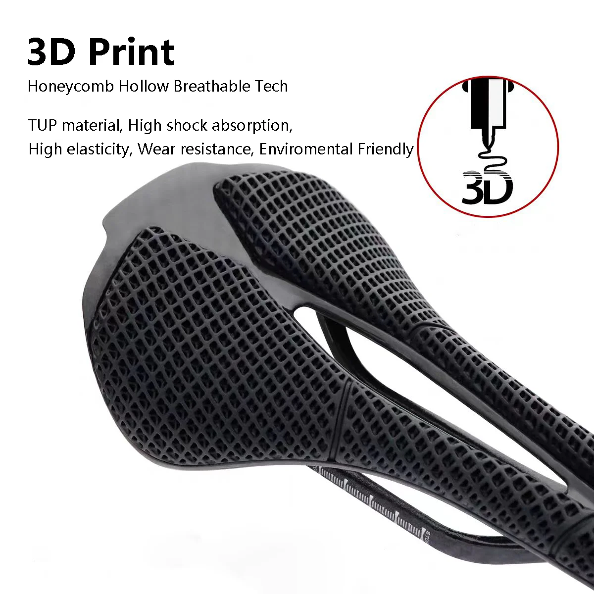 Selle De Vélo ZTTO Imprimée 3D – Fibre De Carbone Pour VTT Et Route – Neuve Sous Emballage