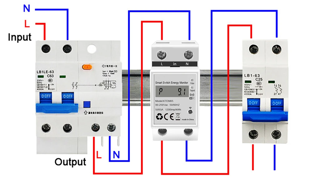 Tuya Smart Wifi Power Meter Single Phase Digital KWH Meter/Watt Meter/Smart Wifi Prepaid Electric Energy Meter