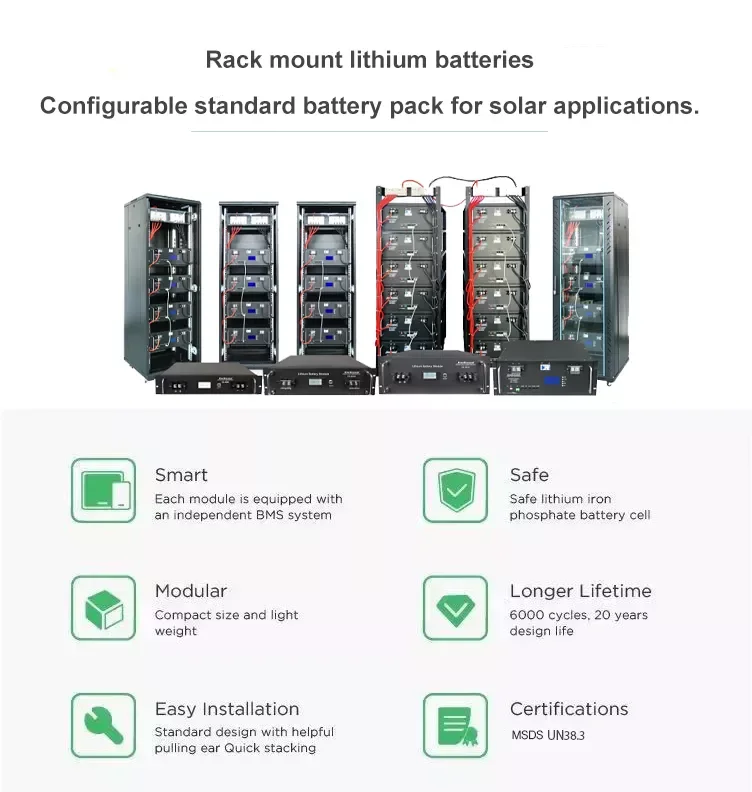 Aumoon LiFePO4 Battery 48V 100A 200A Rack Solar System Cabinet for Home Storage