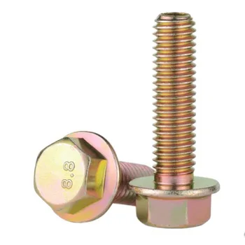 High Strength Hexagon Head Flange Bolt Auto Parts Screw with Zinc Increase Series 8.8 Grade GB5789 Flat Brain Made of Steel