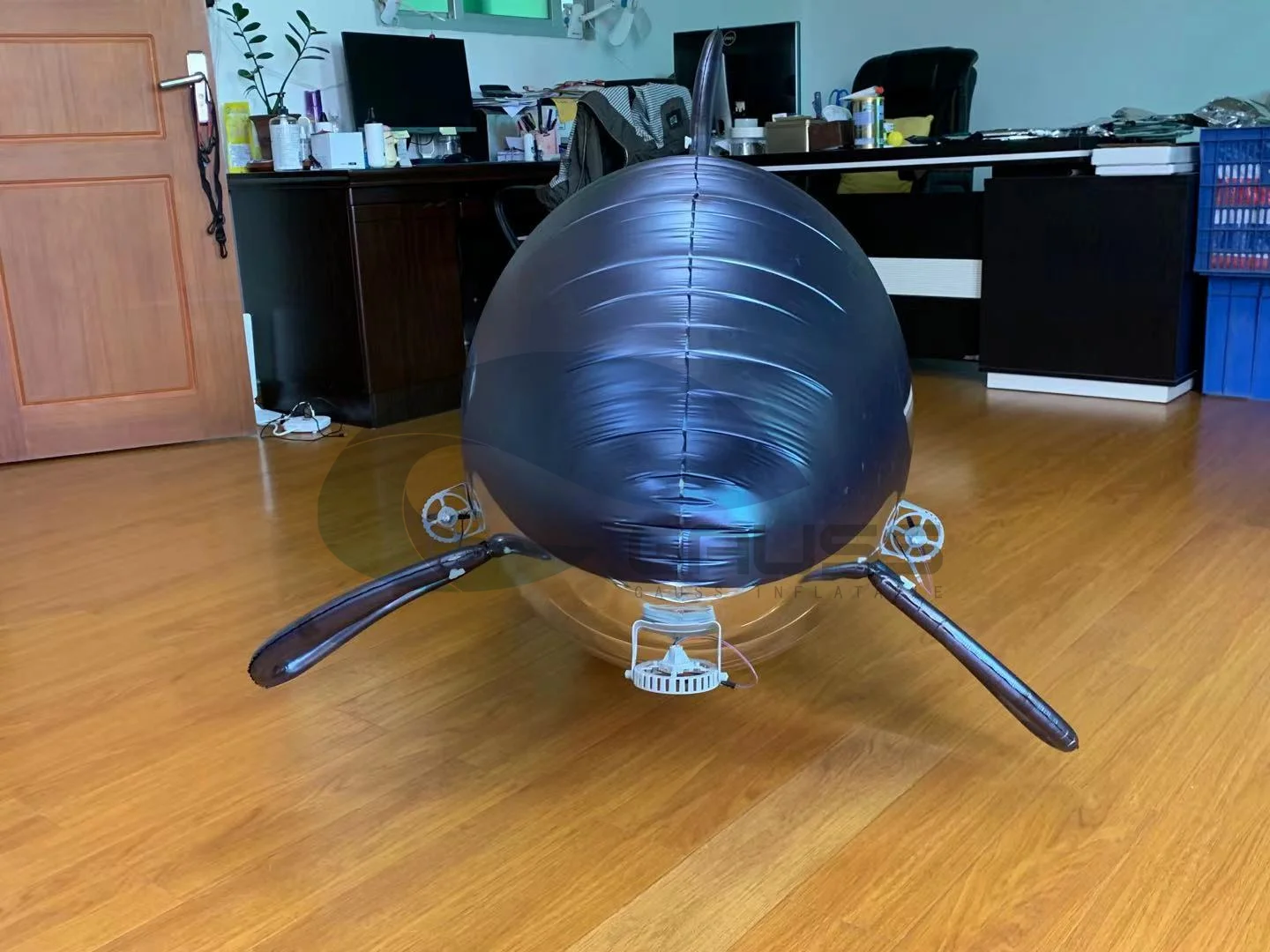 Remote Control Killer Whale Inflatable Flying Whale Balloon For Mall