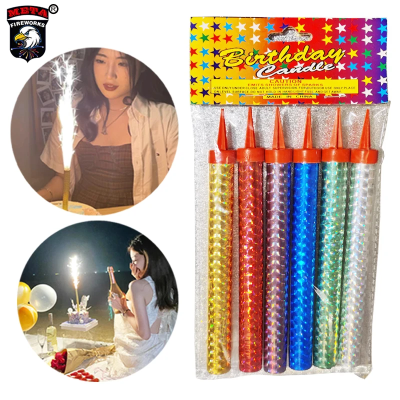 Fire Candles Party Cake Topper Candle Fireworks For Chinese New Year