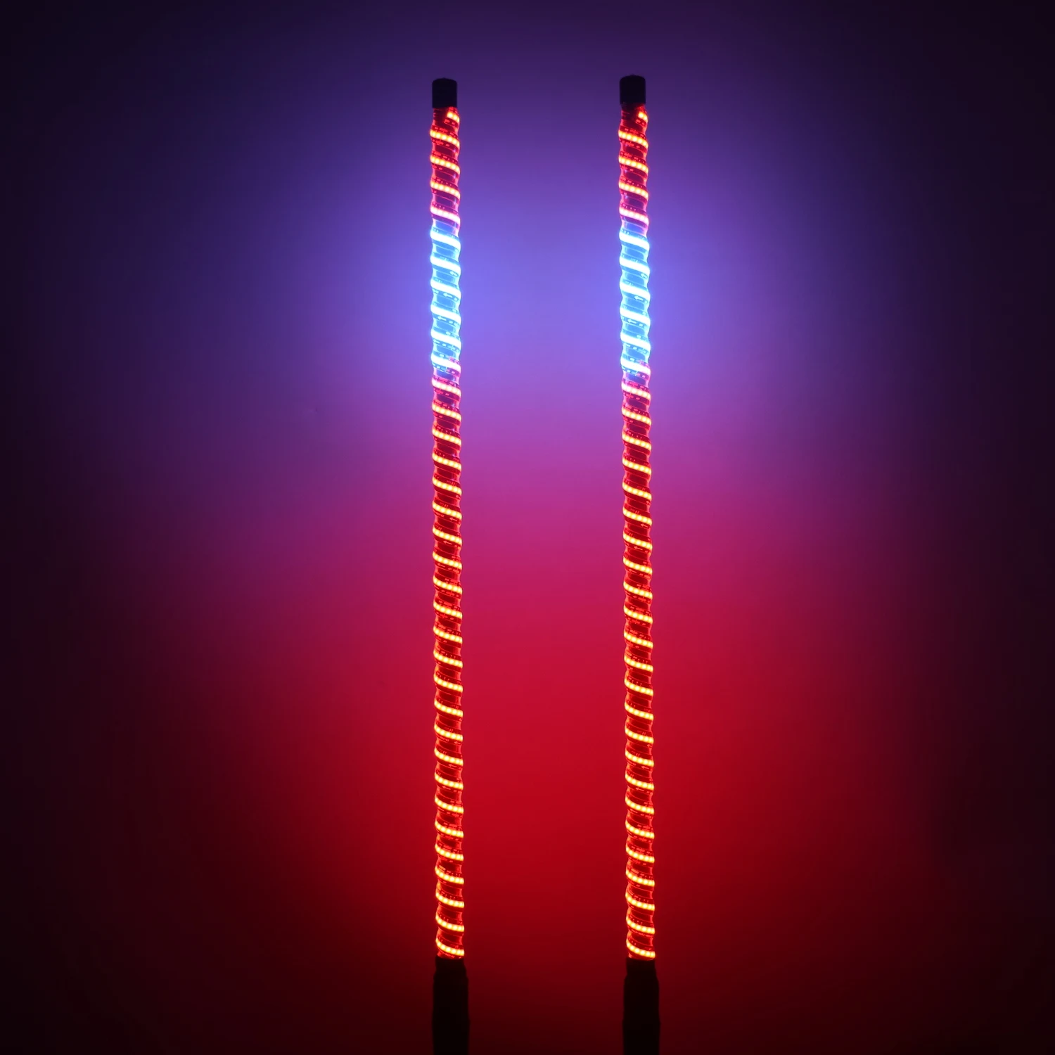 2PCS 2FT COB LED Whip Light Brighter Whip Antenna Light Brake/Turn/Reverse for SXS