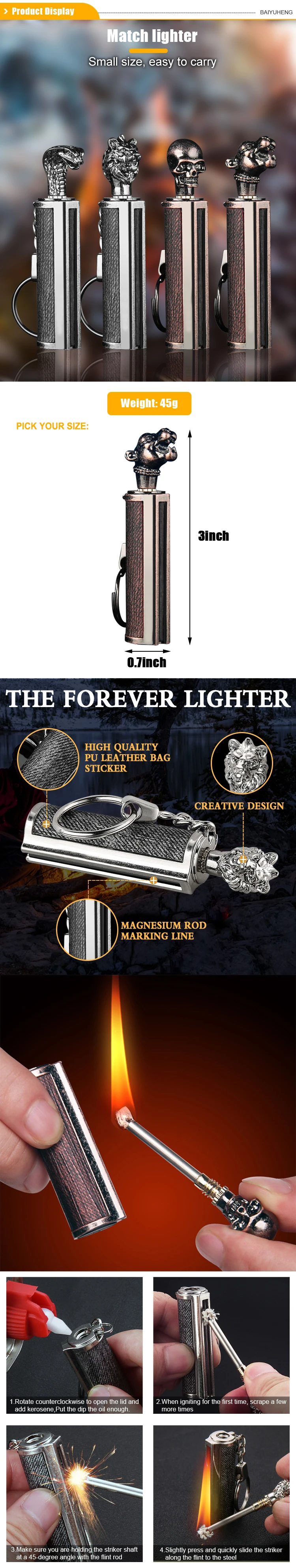 Baiyuheng Hot Sale Waterproof Outdoor Camping Stainless Steel Permanent